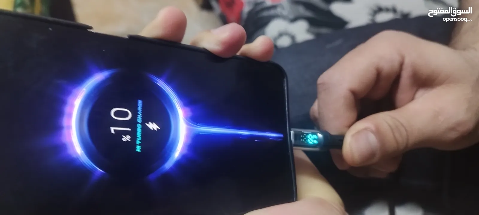 وصلة تدعم الشحن السريع مع شاشه عرض سرعه الشحن خامة عالية الجوده usb to type c cable with screen