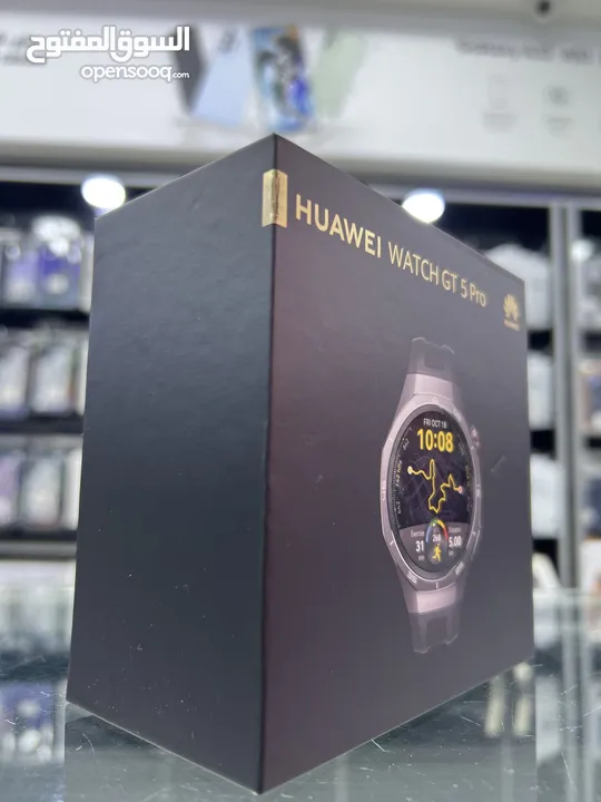 Huawei WATCH GT 5 PRO (46mm) ساعة هواوي الاصلي جيتي 5 برو قياس 46 مم  لون اسود انيق و مميز للغاية