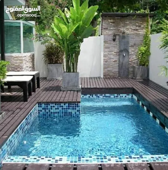 بناء برك سباحه مسابح بنظام سكيمر واوفر فلو