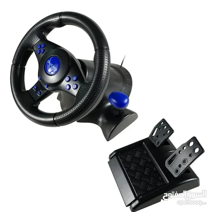 ستيرنغ ويل مقود سواقة مع بريكات لأجهزة الـ PC و البلايستيشن GT-V7 7 in 1 Steering