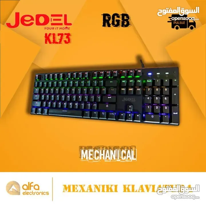 كيبورد سلكي ميكانيكي JEDEL KL-73 USB WIRED KEYBOARD BLUE SWITCH