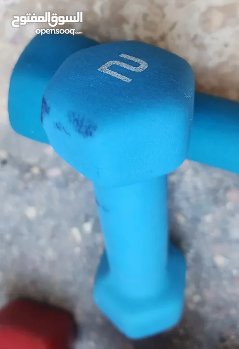 أثقال أوزان مختلفة + جهاز معدة