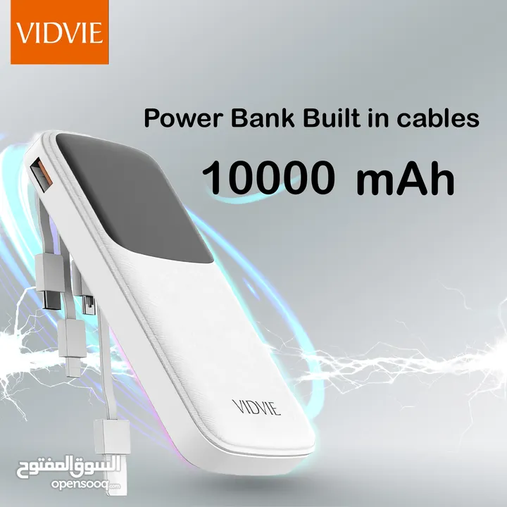 بور بانك VIDVIE PB758 POWER BANK 1000 MAH Built in cables