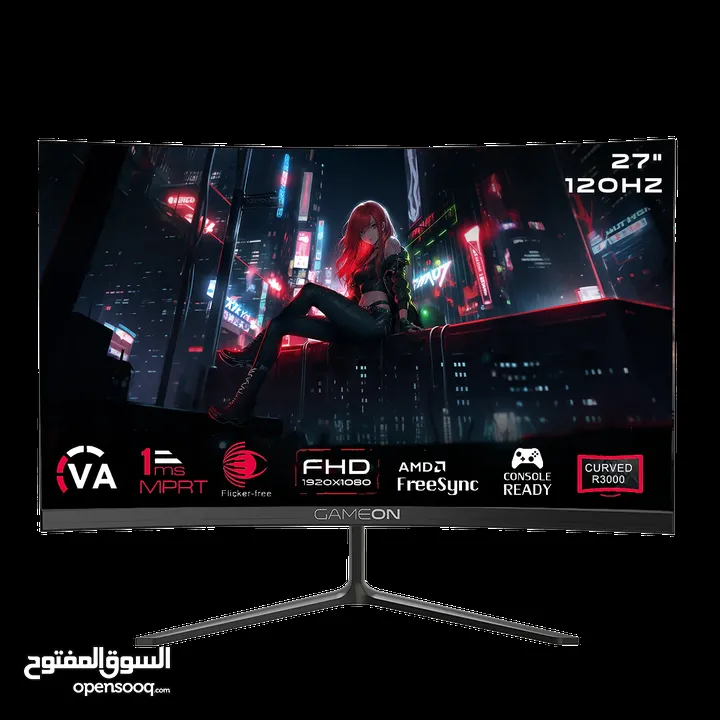 GAMEON GOES27FHD120IPS 27 بوصة FHD، 120 هرتز، MPRT 0.5 مللي ثانية، HDMI 2.1، شاشة ألعاب IPS (تدعم PS