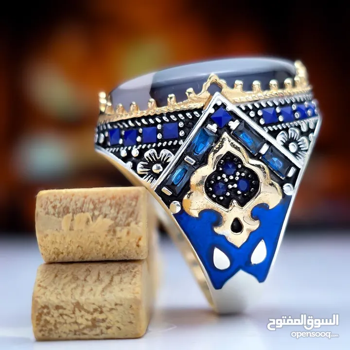 خواتم فضة وعقيق يماني اصلي بجميع التشكيلات