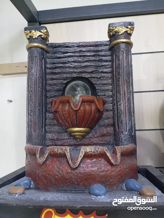 منظر ديكور نوافير شلال نافوره مع   كرستاله دواره  مضيئه