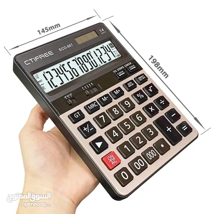 آلة حاسبه 14 رقم اله حاسبة ثنائية القدرة تعمل بالطاقة الشمسية وعن طريق البطارية CALCULATOR