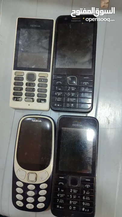 اربع تلفونات نوكيا مستعمله شغال ميه بالميه