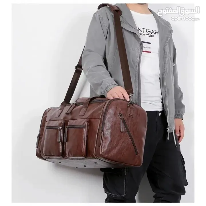 Large Capacity Hot Traveling Luggage Leather Bags Zipper Shoulder Portable Bag