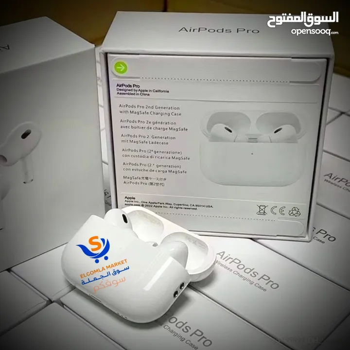 النسخة الأمريكى سيريال على العلبة ونفس السيرل محفور على البوكس و كل فردة من السماعاتAirpods pro2 USA