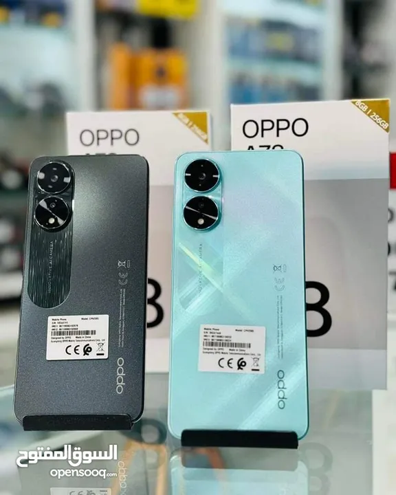مشغل ايام oppo A78 رام 16 جيجا 256 أغراضة والكرتونه الأصلية مكفول متوفر توصيل