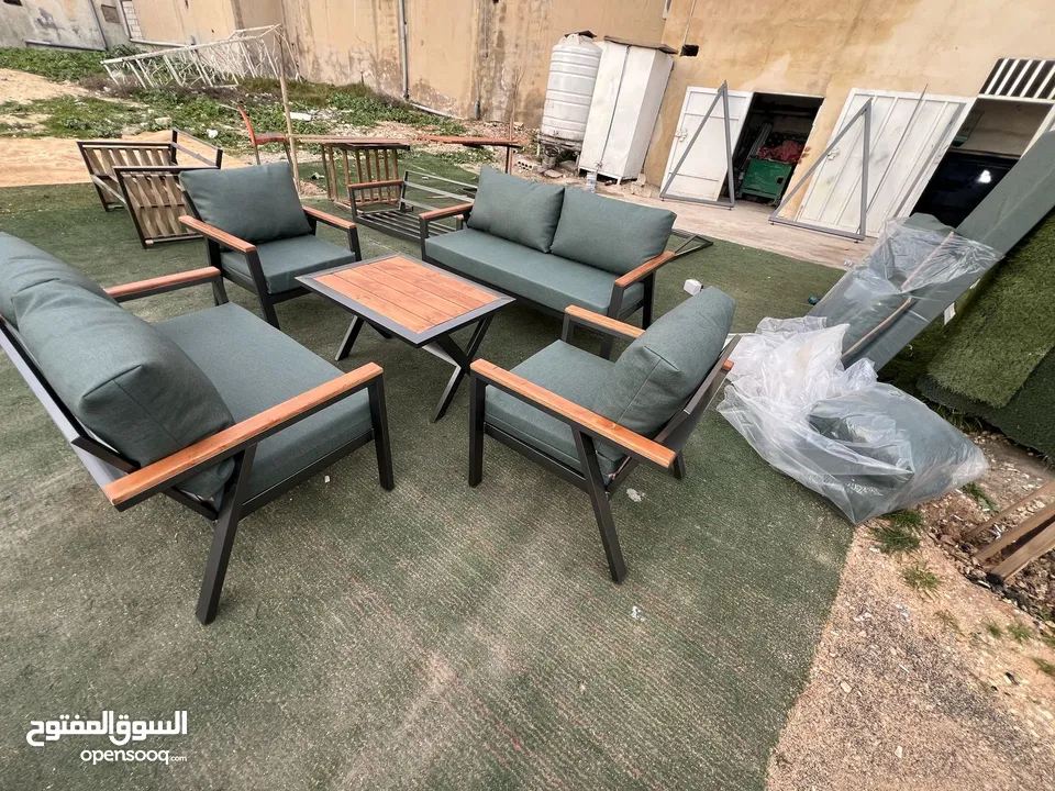 مراجيح ثلاثية وثنائية ورباعية واطقم رتان 5 و7 مقاعد واطقم كنب حديد قوية وعش البلبل حجم جامبو رائعة