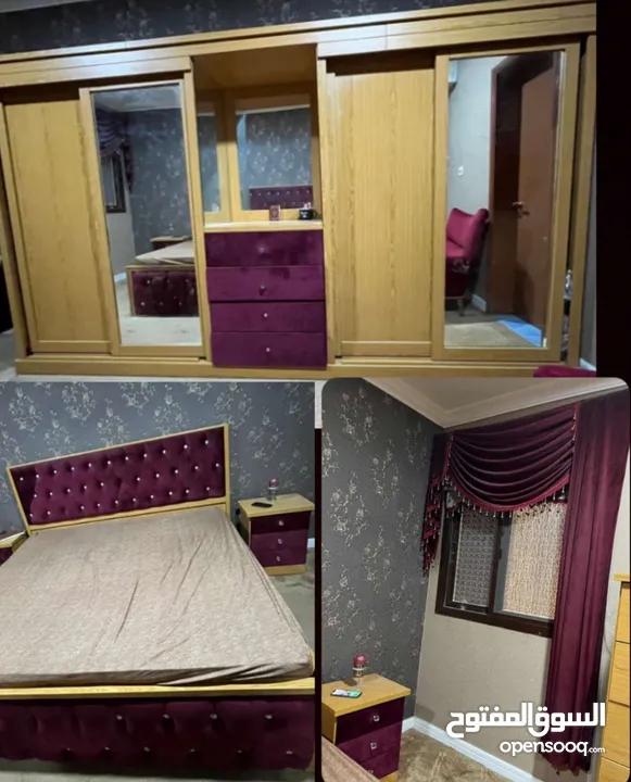 غرفتين نوم بحاله نظيفة خشب بحريني