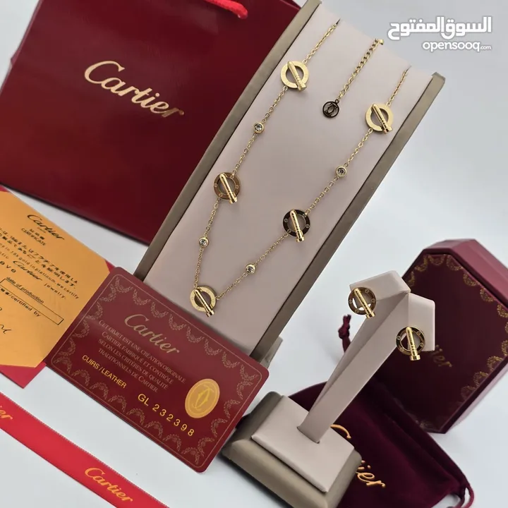 اكسسوار سلسال مع الحلق ماركات لويس فيتون وكارتير وديور وفالنتينو جميع الباراندات ماستر كوالتي