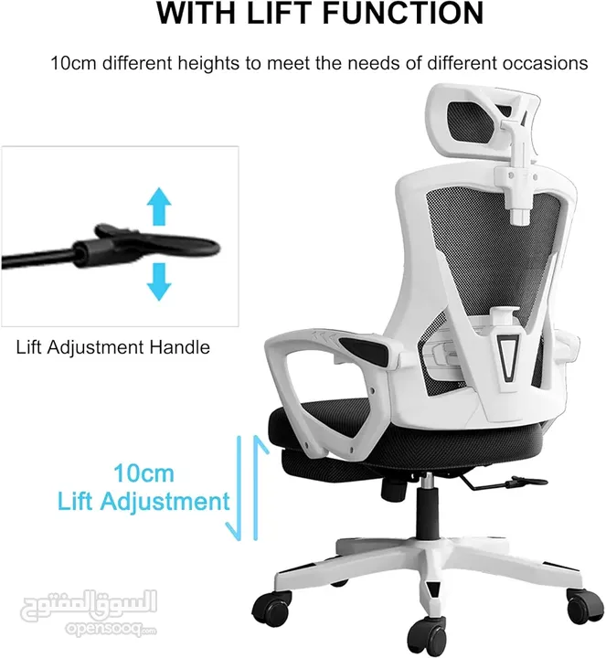 كرسي شبكي طبي مع مسند قدمين كرسي مدير مع دعم للظهر والديسك كرسي متحرك مع رقبة office chair