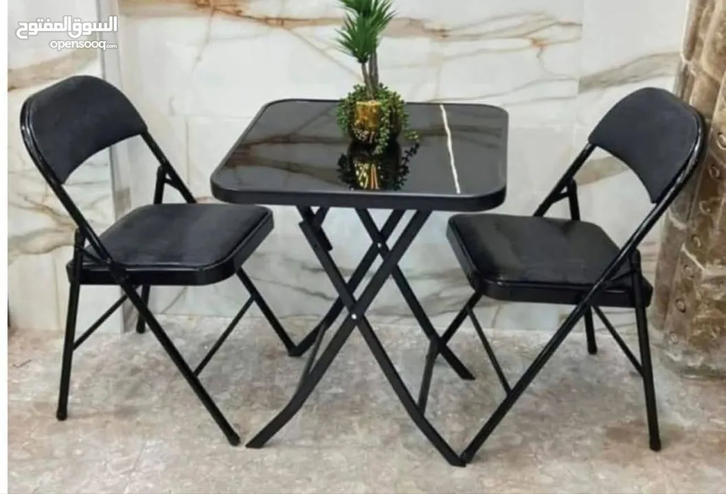 طقم طاولة وكراسي قابل للطي — أنيق وعملي اطلب الان بسعر الحرق