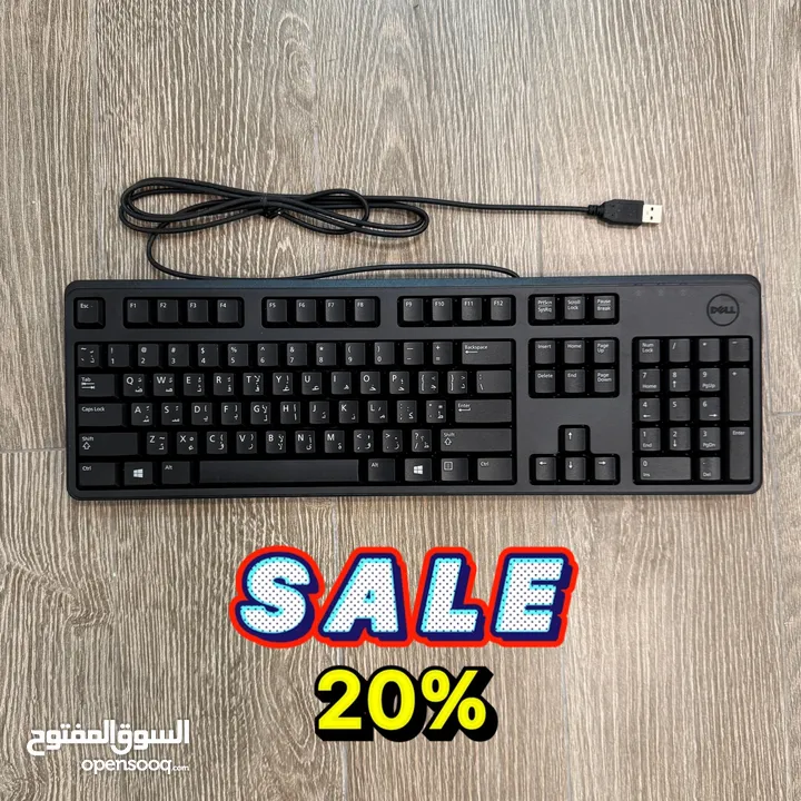 مخفَّضة أكثر من 50% - لوحة مفاتيح ديل جديدة Dell keyboard kb212-b
