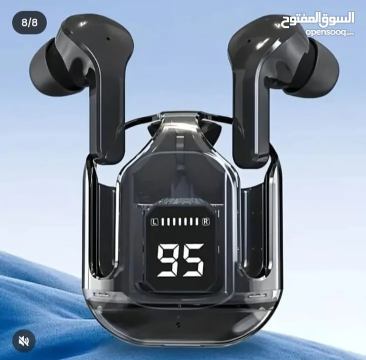 سماعات بلوتوث لاسلكية بشاشة عرض – تصميم أنيق وشحن ذكي