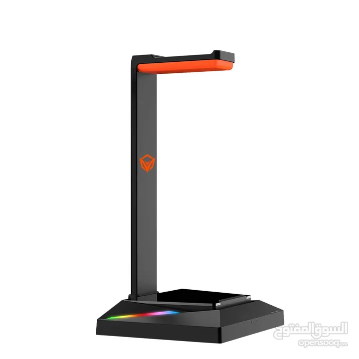 Meetion U003 RGB Stand For Gaming Headphone حامل قاعدة سماعات مضاءة مع مداخل