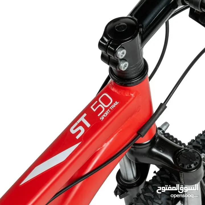 Decathlon Rockrider ST50, 21 Speed Aluminum Mountain Bike, 26", Unisex, Red, Extra Large