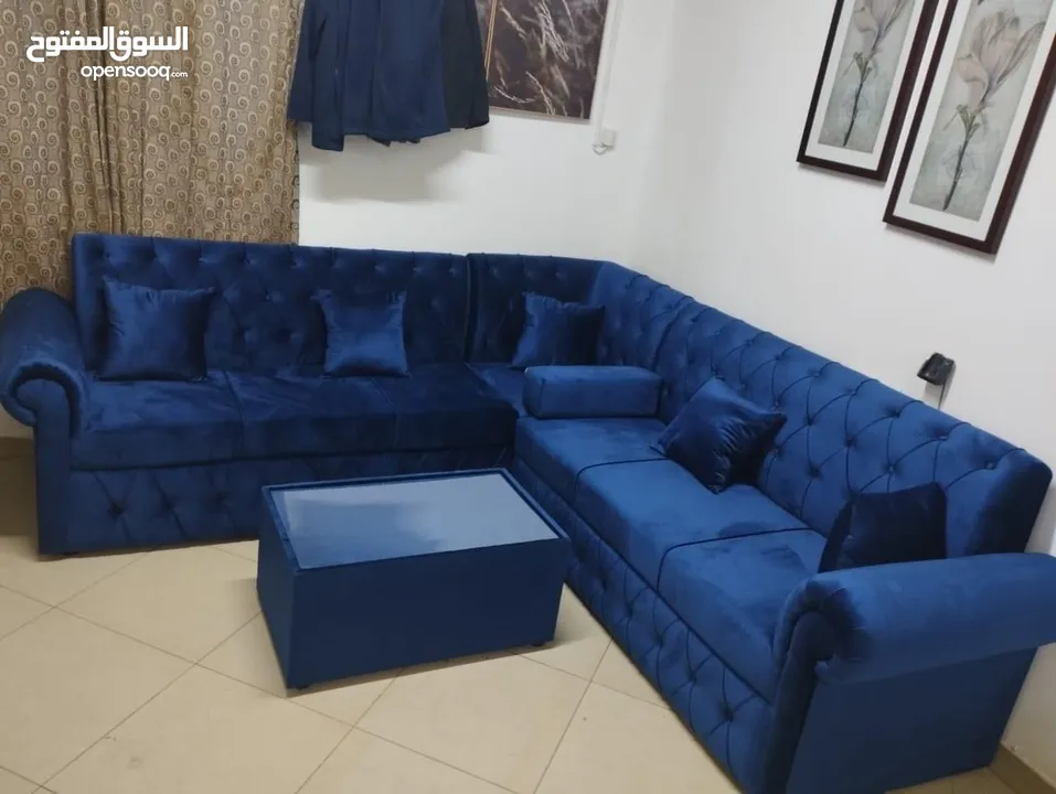 Selling New L shaped sofa with centre table with cusoin with home delivery