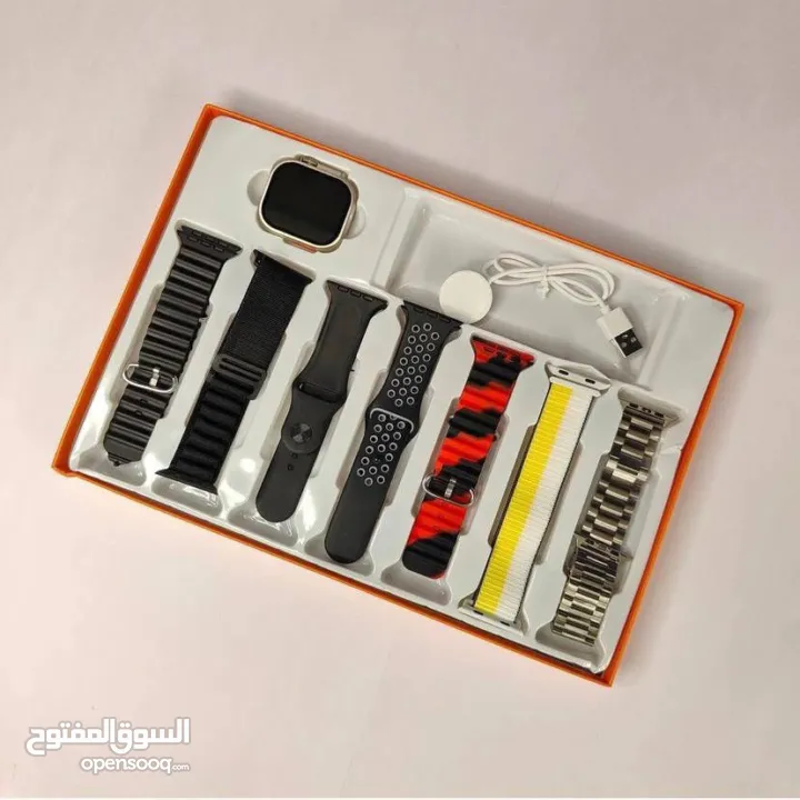 ساعة Ultra و7 أحزمة بجودة ممتازة  السعر 130 شيكل