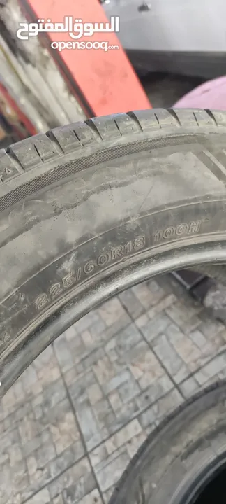 طقم بريجستون 225/60/18 بحاله جيده جداللبيع