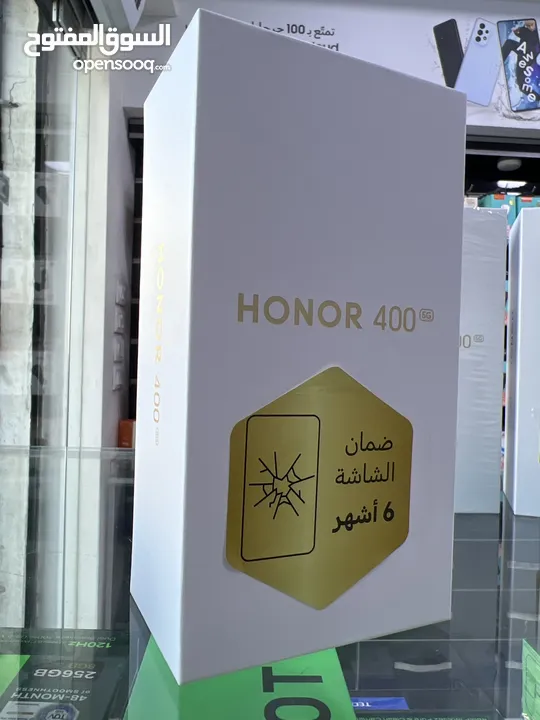 Honor 400 ( 256 GB / 12 RAM ) 5G  هونر 400 جديد بالكرتونة معه السماعات الاصلية  و الكفر الاصلي شركة