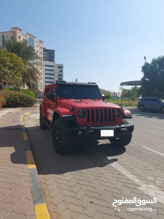 DHS 85000/= Jeep Wrangler Unlimited Rubicon 2018 Red 3.6L Auto مسرفس بالكامل