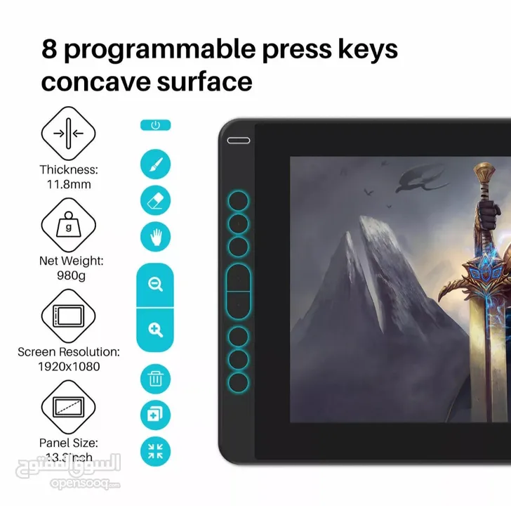 HUION KAMVAS 13 Graphics Drawing Tablet Tilt Battery-free Pen Android Support