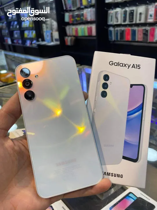 جهاز مشغل ايام Samsung A15 رام 8 و 12 و 16 الجيجا 128 و 256 هدية كفر ولزقة وشاحن الاصلي متوفر توصيل