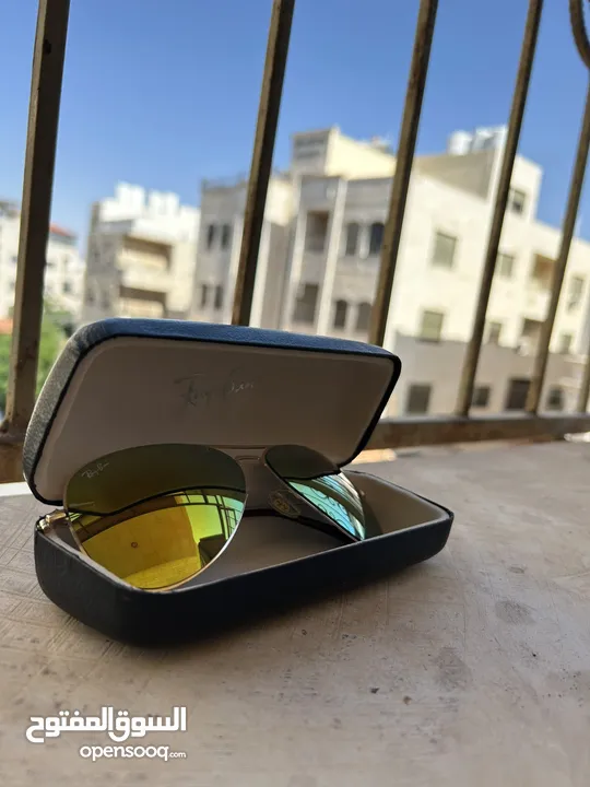 نظاره شمسيه اصليه rayban  نظارة شمسية Aviator كلاسيكية بعدسات عاكس