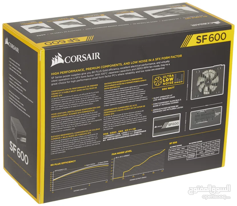 باور سبلاي كورسير الاصلي ياباني الصنع SF600 80 PLUS Gold