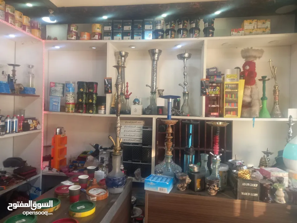 محل لوازم ارجيل وتدخين على خط سرفيس العبداللات كامل مع ديكور وكاميرات مراقبه واجار مقبول جدا