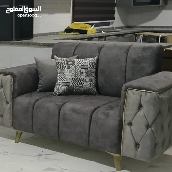 طقم كورنر بتفصيل فاخر خشب لاتيه وقراط 7 مقاعد