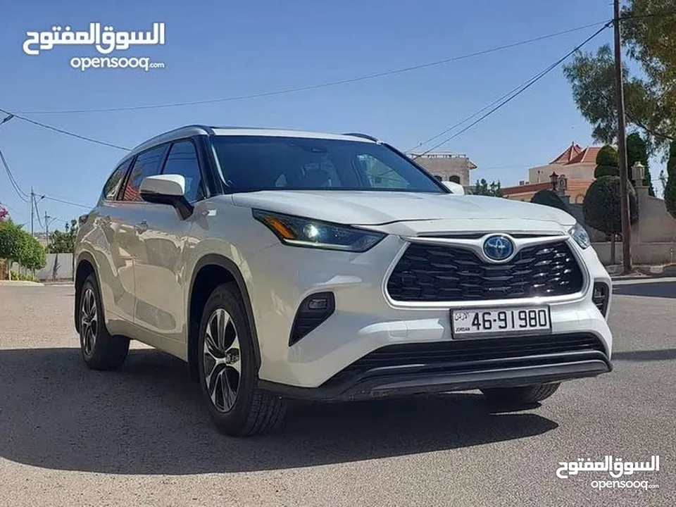 تويوتا هايلاندر 2021 فحص 2 جيد فل الفل بفتحه لون ابيض لؤلؤي بسعر مغري قابل للبدل
