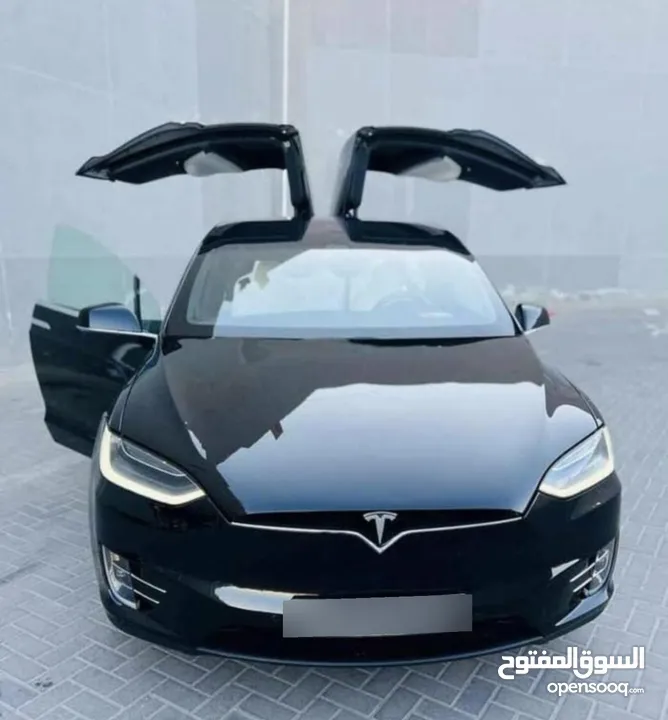 Tesla model x 2019 long range dual motor  فحص كامل+ الها كرت بالشكركه