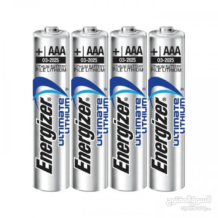 بطاريات ليثيوم قياس AAA انرجايزر  كفاءة عالية جدا وعمر طويل Energizer ULTIMATE 1.5V AAA