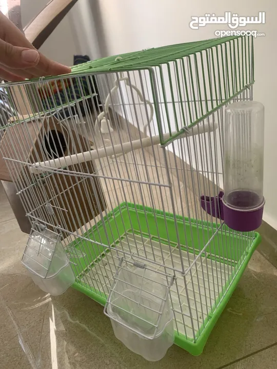 إعلان بيع بيت عصفور واسع ومجهّز بالكامل!  فقط مع جميع المستلزمات ومع بيت خشبي للشتاء