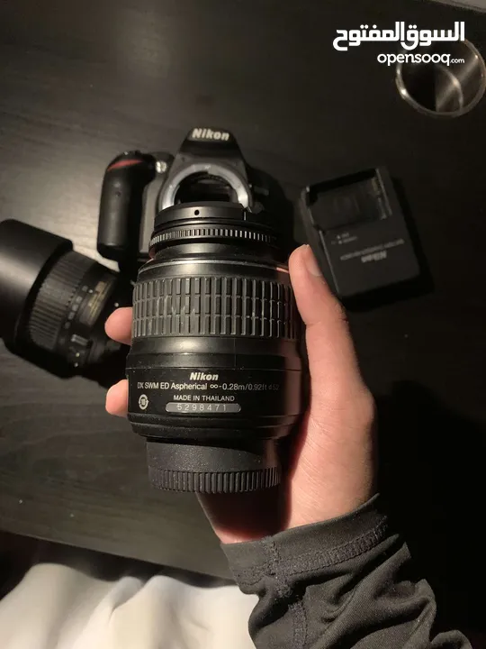 كاميرا nikon d3200 مع عدسات اضافيه