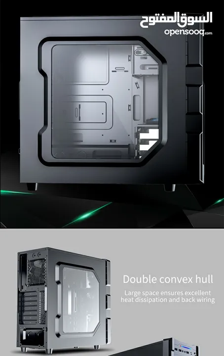 كيس جيمنغ  من جيماكس مضيئ رجب تصميم للحرارة GAMEMAX  GM-ONE RGB BK Case Gaming