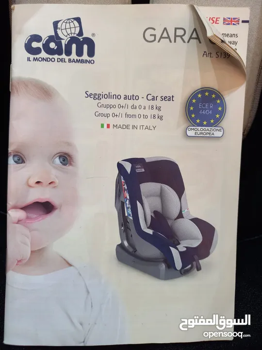 كرسي سيارة للاطفال جديد صناعة ايطالية جودة عالية ماركة cam