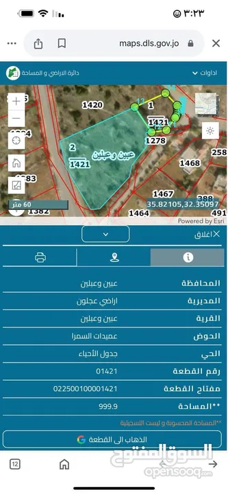 ارض مميزة للبيع بمنطقة  عجلون عبلين بموقع استراتيجي بإطلالة رائعة قرب كافة الخدمات مقابل المستشفى