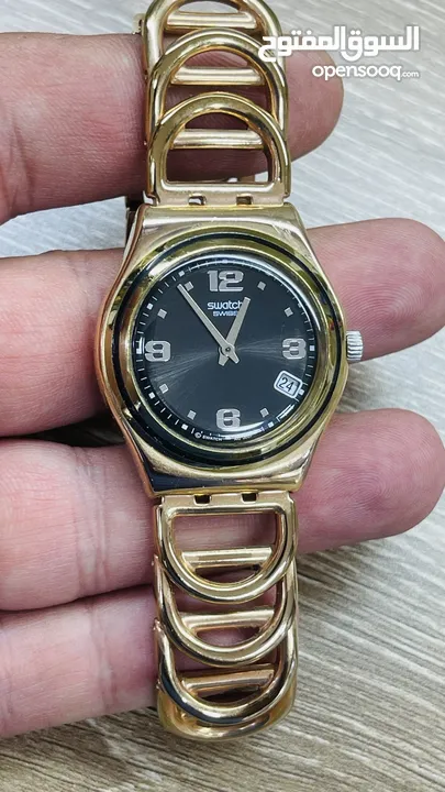 سواتش سويسري Swatch swiss الساعة بحالة الوكالة استعمال خفيف بدون علبة وكفالة شغالة 100‎%‎
