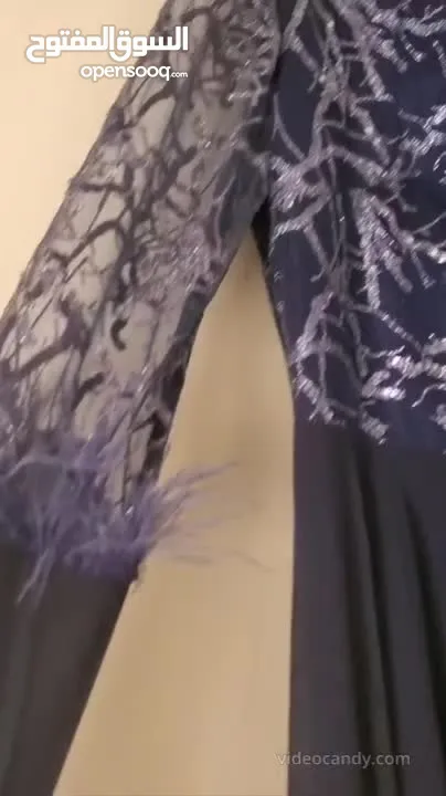 فستان سهرة كحلي موديل جديد 2025 قياس l  راقي جدا مع الشيلة Dark navy blue evening dress