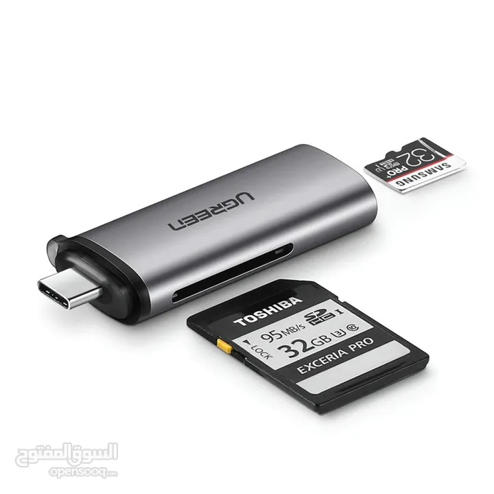 UGREEN CM184 USB-C TF/SD Card Reader قارئ بطاقات من تايب سي اس