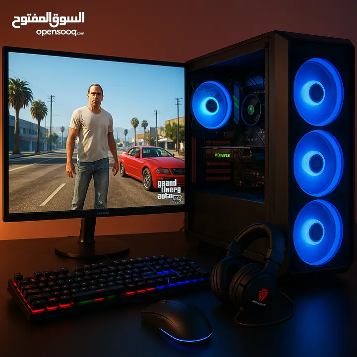 كمبيوتر جيمنج للبيع مواصفات ممتاز جدا للستريمر أو العاب أو تصميم بشغل كل شي في بالك