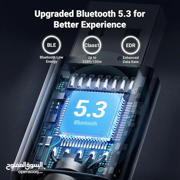 محولة بلوتوث يو اس بي عالي التغطية من UGreen   UGREEN Long Range Bluetooth 5.3 Adapter CM656