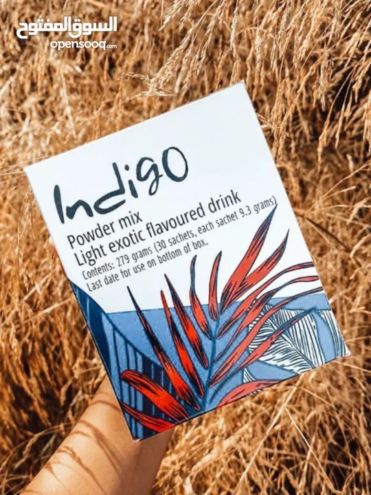 مشروب Indigo طبيعي غني بالمكونات النباتية  Indigo مشروب نباتي لتعزيز النشاط  مشروب صحي بنكهة طبيعية