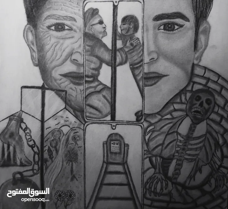 لوحات سريالية اصلية رسم يدوي